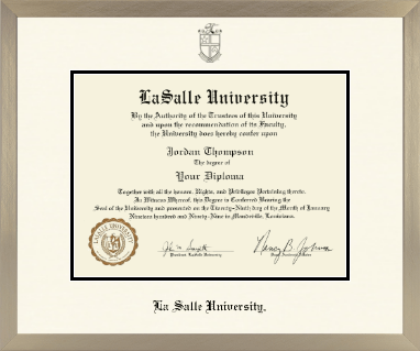 La Salle University diploma frame - Icon in Light Champagne