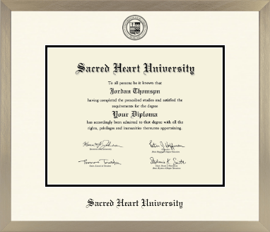 Sacred Heart University diploma frame - Icon in Light Champagne