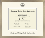 Saginaw Valley State University diploma frame - Icon in Light Champagne