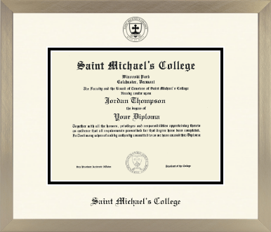 Saint Michael's College diploma frame - Icon in Light Champagne