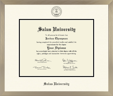 Salus University diploma frame - Icon in Light Champagne