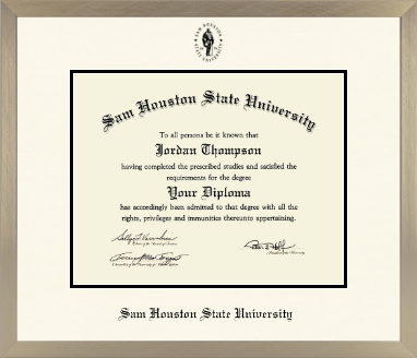 Sam Houston State University diploma frame - Icon in Light Champagne
