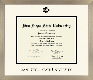 San Diego State University diploma frame - Icon in Light Champagne