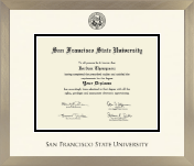 San Francisco State University diploma frame - Icon in Light Champagne