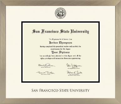 San Francisco State University diploma frame - Icon in Light Champagne