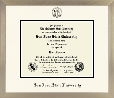 San Jose State University diploma frame - Icon in Light Champagne