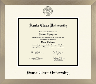 Santa Clara University diploma frame - Icon in Light Champagne