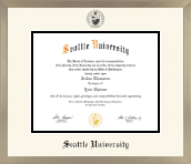 Seattle University diploma frame - Icon in Light Champagne