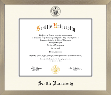 Seattle University diploma frame - Icon in Light Champagne