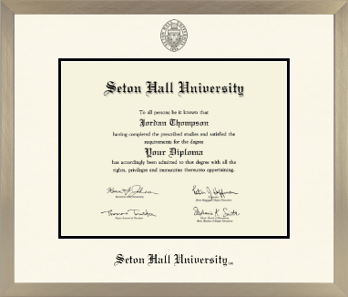 Seton Hall University diploma frame - Icon in Light Champagne