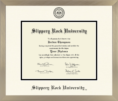 Slippery Rock University diploma frame - Icon in Light Champagne