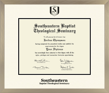 Southeastern Baptist Theological Seminary diploma frame - Icon in Light Champagne
