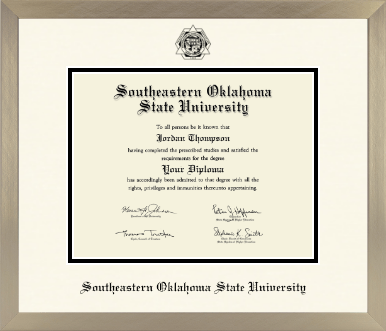 Southeastern Oklahoma State University diploma frame - Icon in Light Champagne