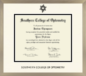 Southern College of Optometry diploma frame - Icon in Light Champagne