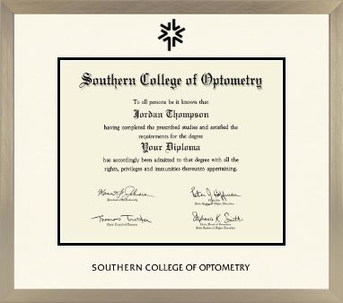 Southern College of Optometry diploma frame - Icon in Light Champagne