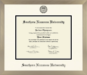 Southern Nazarene University diploma frame - Icon in Light Champagne