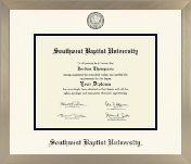 Southwest Baptist University diploma frame - Icon in Light Champagne