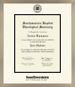 Southwestern Baptist Theological Seminary diploma frame - Icon in Light Champagne