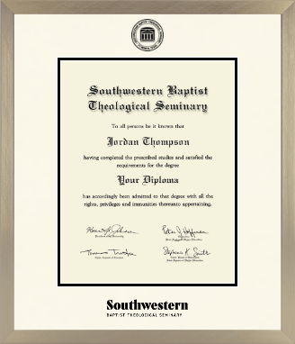 Southwestern Baptist Theological Seminary diploma frame - Icon in Light Champagne