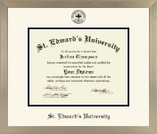 St. Edward's University diploma frame - Icon in Light Champagne