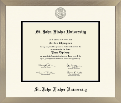 St. John Fisher University diploma frame - Icon in Light Champagne