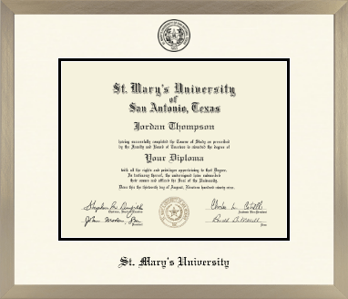 St. Mary's University diploma frame - Icon in Light Champagne