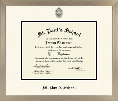 St. Paul's School diploma frame - Icon in Light Champagne