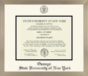 State University of New York at Oswego diploma frame - Icon in Light Champagne