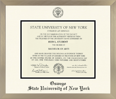 State University of New York at Oswego diploma frame - Icon in Light Champagne