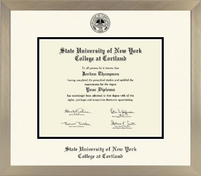 State University of New York Cortland diploma frame - Icon in Light Champagne