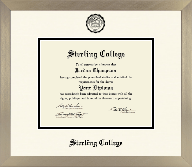 Sterling College diploma frame - Icon in Light Champagne