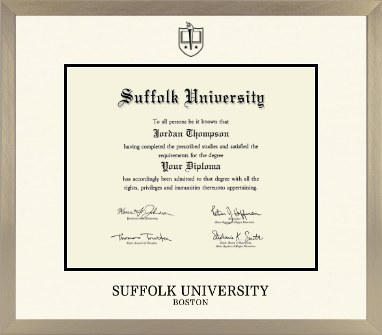 Suffolk University diploma frame - Icon in Light Champagne