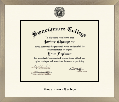 Swarthmore College diploma frame - Icon in Light Champagne