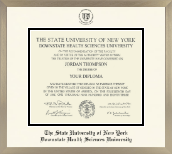 The SUNY Downstate Health Sciences University diploma frame - Icon in Light Champagne