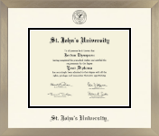 St. John's University, New York diploma frame - Icon in Light Champagne