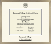 Savannah College of Art & Design diploma frame - Icon in Light Champagne