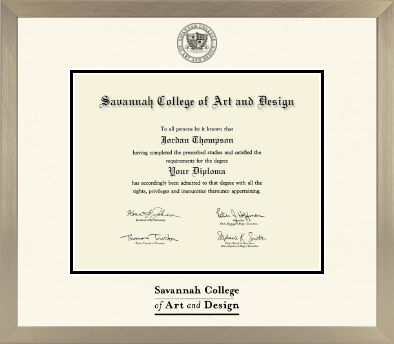 Savannah College of Art & Design diploma frame - Icon in Light Champagne