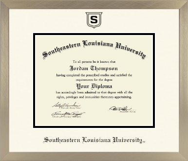 Southeastern Louisiana University diploma frame - Icon in Light Champagne