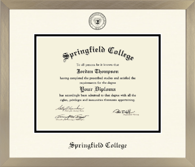 Springfield College diploma frame - Icon in Light Champagne