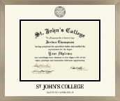 St. John's College-Annapolis diploma frame - Icon in Light Champagne