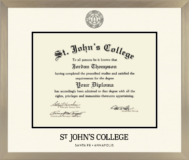 St. John's College-Annapolis diploma frame - Icon in Light Champagne
