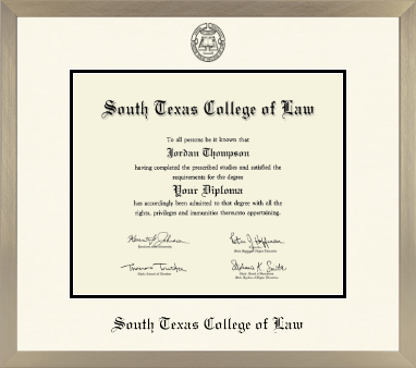 South Texas College of Law diploma frame - Icon in Light Champagne