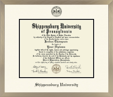 Shippensburg University diploma frame - Icon in Light Champagne