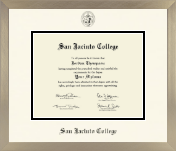 San Jacinto College diploma frame - Icon in Light Champagne
