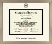 Southwestern University diploma frame - Icon in Light Champagne