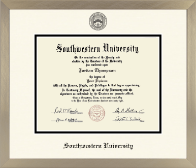 Southwestern University diploma frame - Icon in Light Champagne