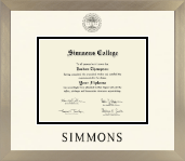 Simmons College diploma frame - Icon in Light Champagne