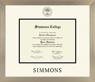 Simmons College diploma frame - Icon in Light Champagne