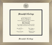 Stonehill College diploma frame - Icon in Light Champagne