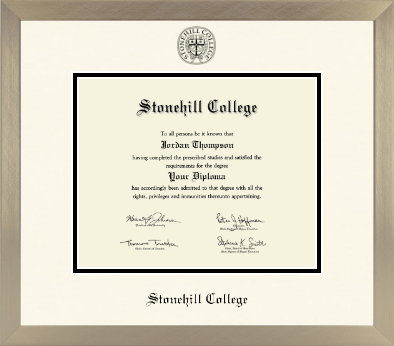 Stonehill College diploma frame - Icon in Light Champagne